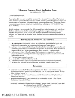 Official Minnesota Grant Application Form in PDF