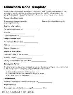 Blank Deed Template for the State of Minnesota