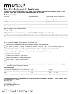 Official Minnesota St101 Form in PDF